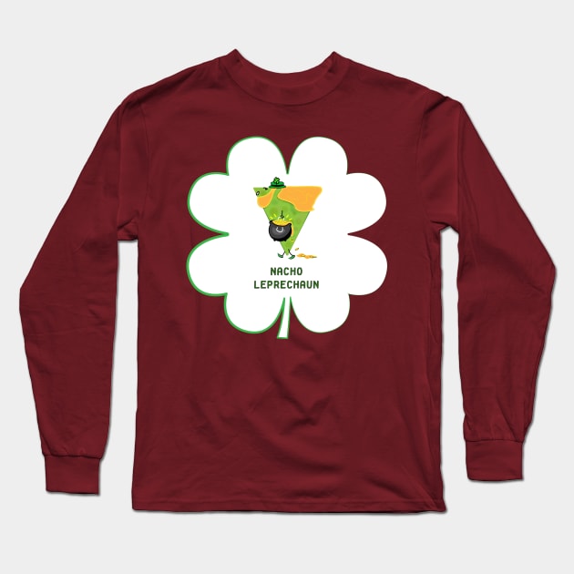 Nacho Leprechaun Green Tortilla Man Long Sleeve T-Shirt by Sanford Studio